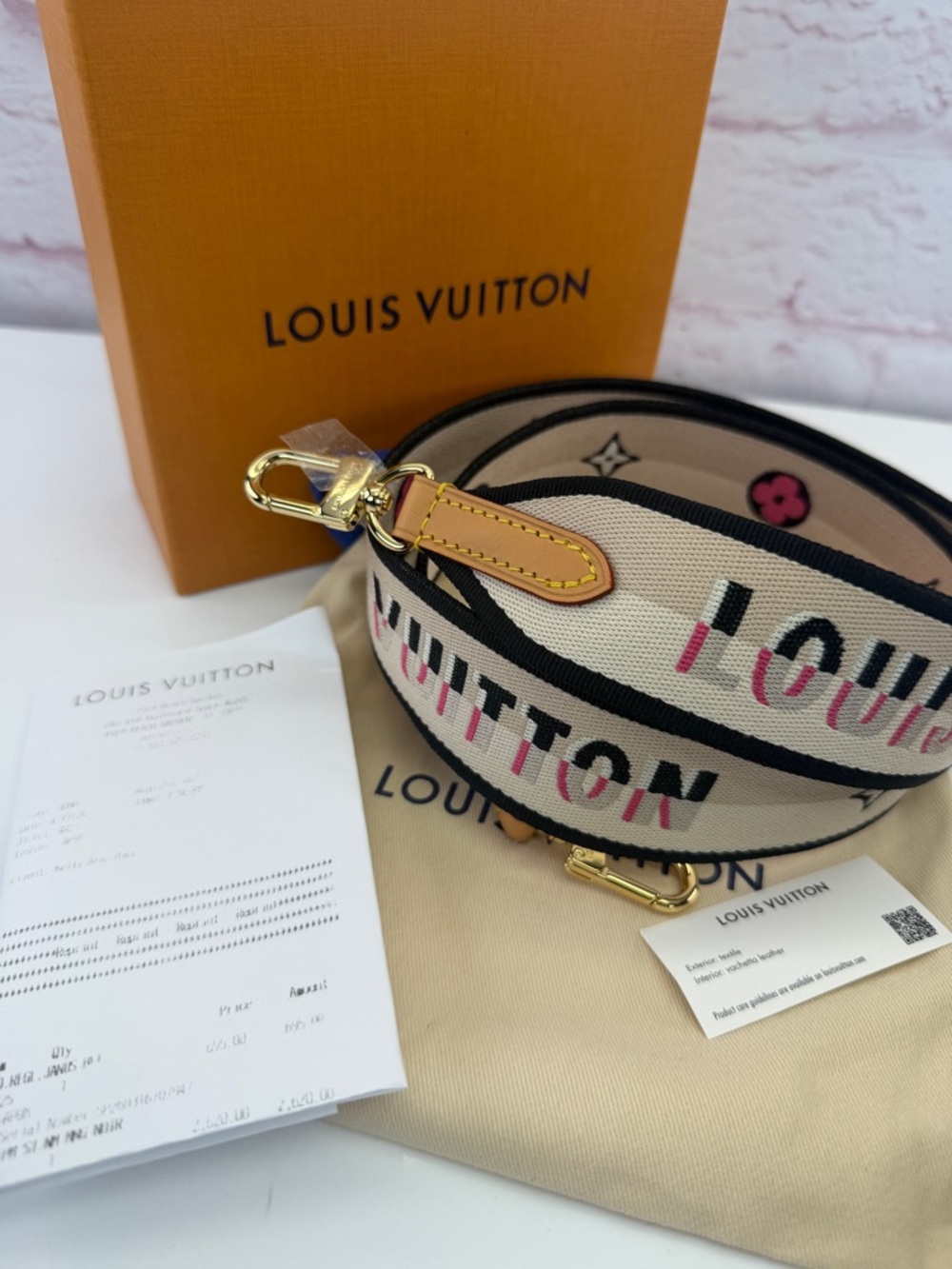 Louis Vuitton Logo Shoulder Strap Jacquard Wide Guitar